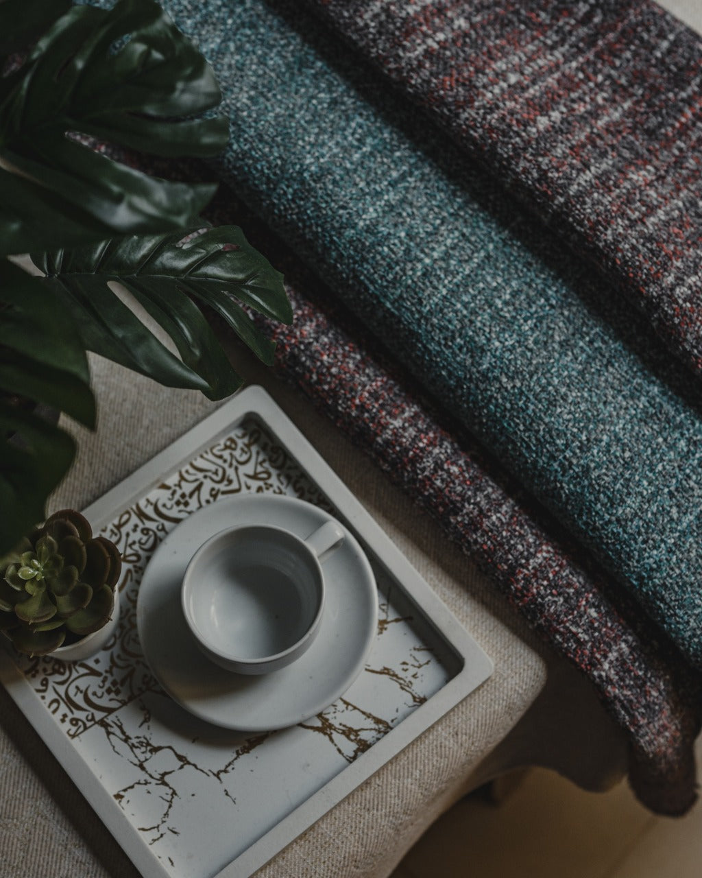 Closely-Woven linen Arm Throw - 1 Piece