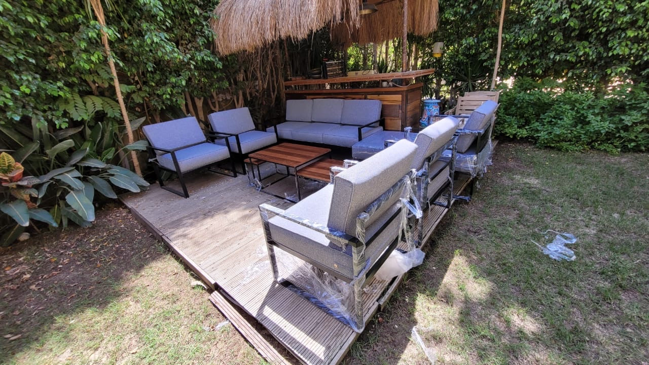 Outdoor sofa set with two chairs -BUS1