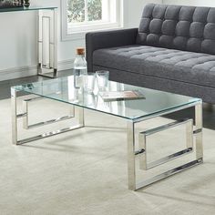 Coffee table stainless steel - 100 x 60 cm TS49